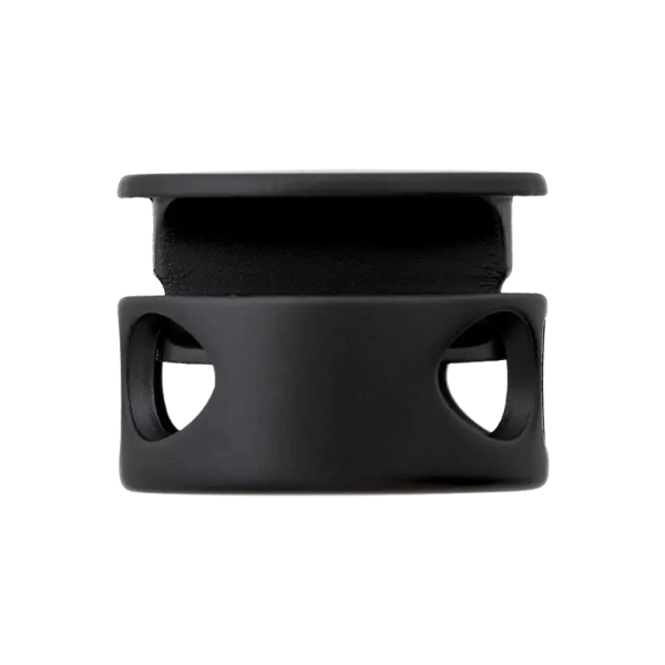 Kordelstopper Metall Durchlass 6mm 2Loch 20mm schwarz